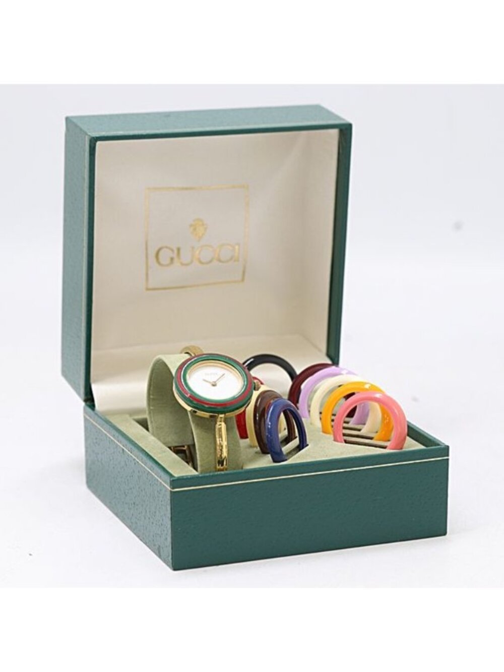 ★SOLD★ Gucci Change Bezel Watch 11 12.2 Quartz White Dial - Picture 1 of 5